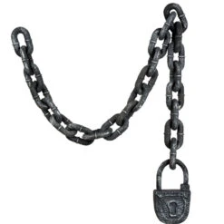 Schakelketting Met Slot Zilver/zwart, 123 Cm