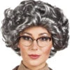 Pruik Oma Elisabeth Grijs Krul -Scattando Webshop Winkel 131630