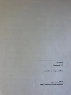 9 Duos, Op 27, Stamitz Voor Trompet En Hoorn