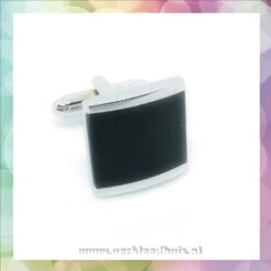 Manchetknopen / Cufflinks Per Paar Zilver Zwart