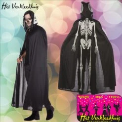 Glowing Skeleton Cape Glow In The Dark