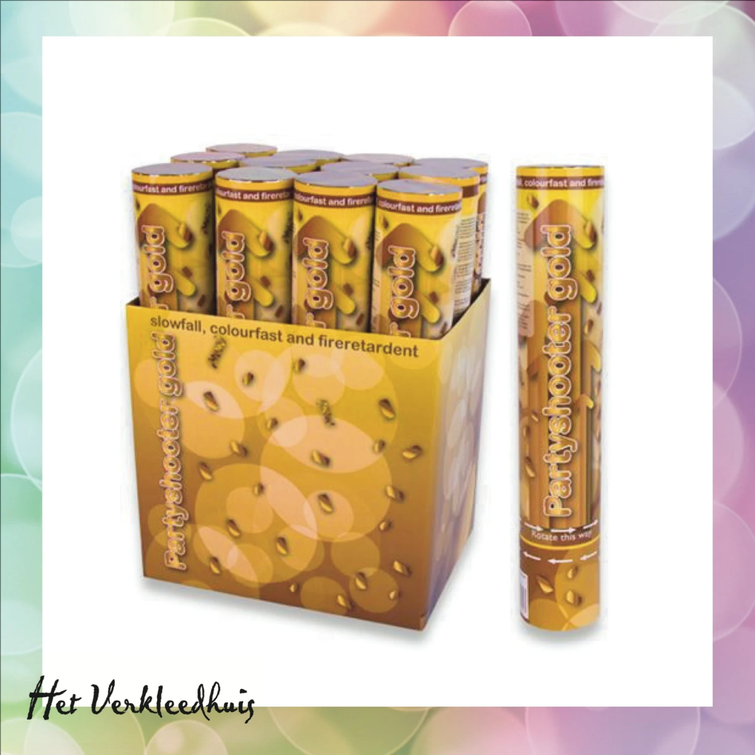 Partyshooter Kleurvast Goud 30 Cm 3 Partyshooter Kleurvast Goud 30 Cm