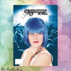 Pruik Sensation Bobline Blauw