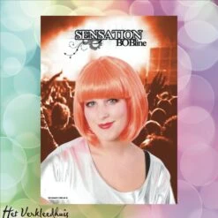 Pruik Sensation Bobline Oranje