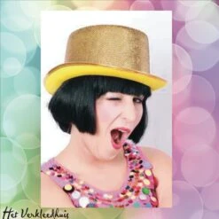 Hoge Hoed Glitter Goud