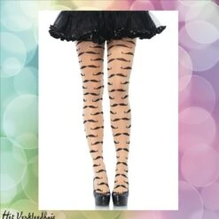 LEG AVENUE Mustache Pantyhose / Panty Met Snorren