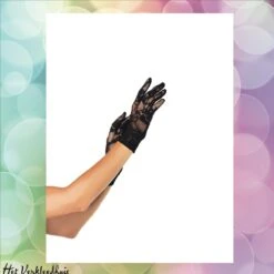 LEG AVENUE Wrist Length Stretch Gloves Black