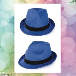 Gleufhoedje Blauw Met Zwarte Band