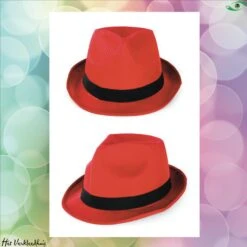 Gleufhoedje Rood Met Zwarte Band