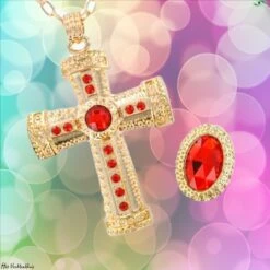 Sinterklaas / Kardinaal / Bisschop Kruis En Ring Luxe