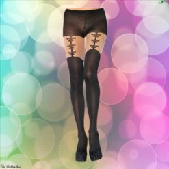 LEG AVENUE Panty Met Jarretel Print