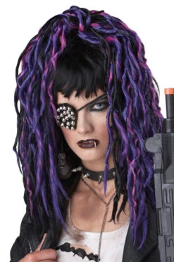 Steampunk Apocalypse Dreads Zwart/paars/roze