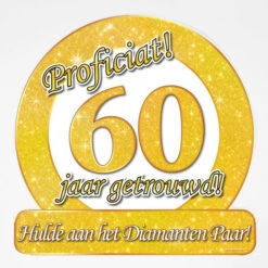 Huldeschild 60 Jaar Getrouwd 50x50 Cm