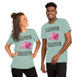 Love Is Stronger Than Hate Short-Sleeve Unisex T-Shirt, Gratis Verzending -Scattando Webshop Winkel mockup 110d1856