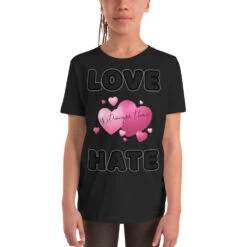 Love Is Stronger Than Hate Youth Short Sleeve T-Shir -Scattando Webshop Winkel mockup 524ed19c
