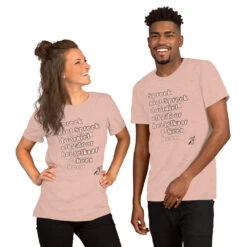 T-Shirt Praat Niet Door Elkaar Heen Unisex -Scattando Webshop Winkel mockup a2f2af66