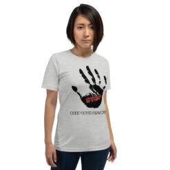 STOP! Keep Your Distance Short-Sleeve Unisex T-Shirt -Scattando Webshop Winkel mockup b8a9827e