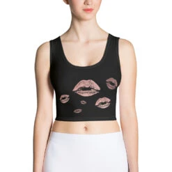 T-Shirt Crop Top Kisses / Sportshirt