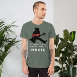 Keep Distance But Don't Stop The MUSIC, Short-Sleeve Unisex T-Shirt 18 Keep Distance But Don't Stop The MUSIC, Short-Sleeve Unisex T-Shirt -Scattando Webshop Winkel mockup fb34856b