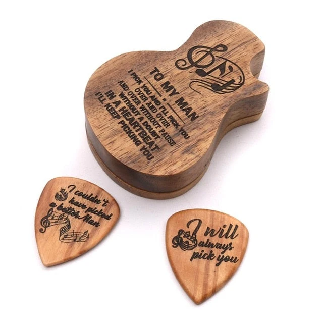 Houten Plectrum Houder Incl. 2 Plectrums, Gratis Verzending 4 Houten Plectrum Houder Incl. 2 Plectrums, Gratis Verzending - Afbeelding 2