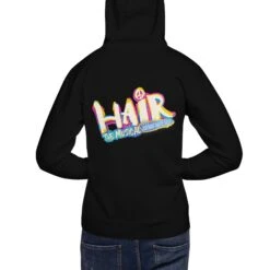 STG HAIR 2023 Premium Uniseks Hoodie -Scattando Webshop Winkel unisex premium hoodie black back 642a17ddef9c7