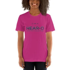 I Am A Hear-O Unisex T-Shirt, GRATIS VERZENDING FREE SHIPMENT -Scattando Webshop Winkel unisex staple t shirt berry front 6109738bd1345