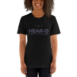 I Am A Hear-O Unisex T-Shirt, GRATIS VERZENDING FREE SHIPMENT -Scattando Webshop Winkel unisex staple t shirt black heather front 6109738bcfb28