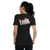 STG HAIR 2023 Uniseks T-shirt Met V-hals En Korte Mouwen -Scattando Webshop Winkel unisex v neck tee black back 642a168b2250e